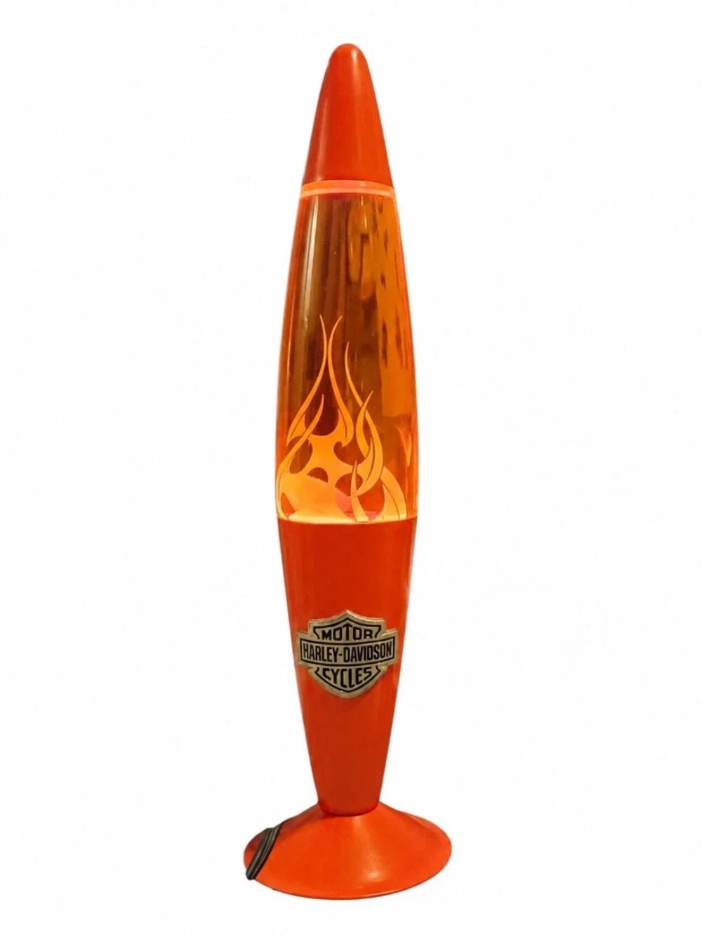 Vintage Harley-Davidson Orange Flame Lava Lamp Rare Motorcycle Collectible